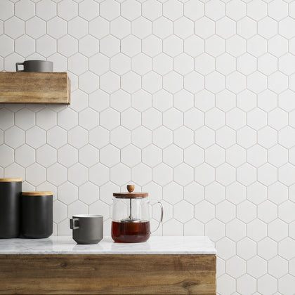 2-in Thassos White Hexagon 12-in x 12-in Polished Marble Mosaic Floor and Wall Tile ( 5 sq. ft. /Box )