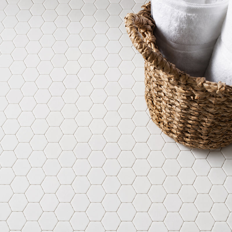 2-in Thassos White Hexagon 12-in x 12-in Polished Marble Mosaic Floor and Wall Tile ( 5 sq. ft. /Box )