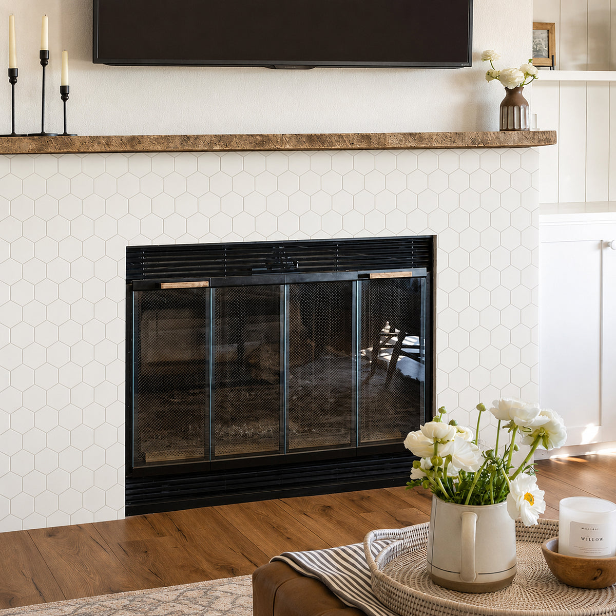 2-in Thassos White Hexagon 12-in x 12-in Polished Marble Mosaic Floor and Wall Tile ( 5 sq. ft. /Box )