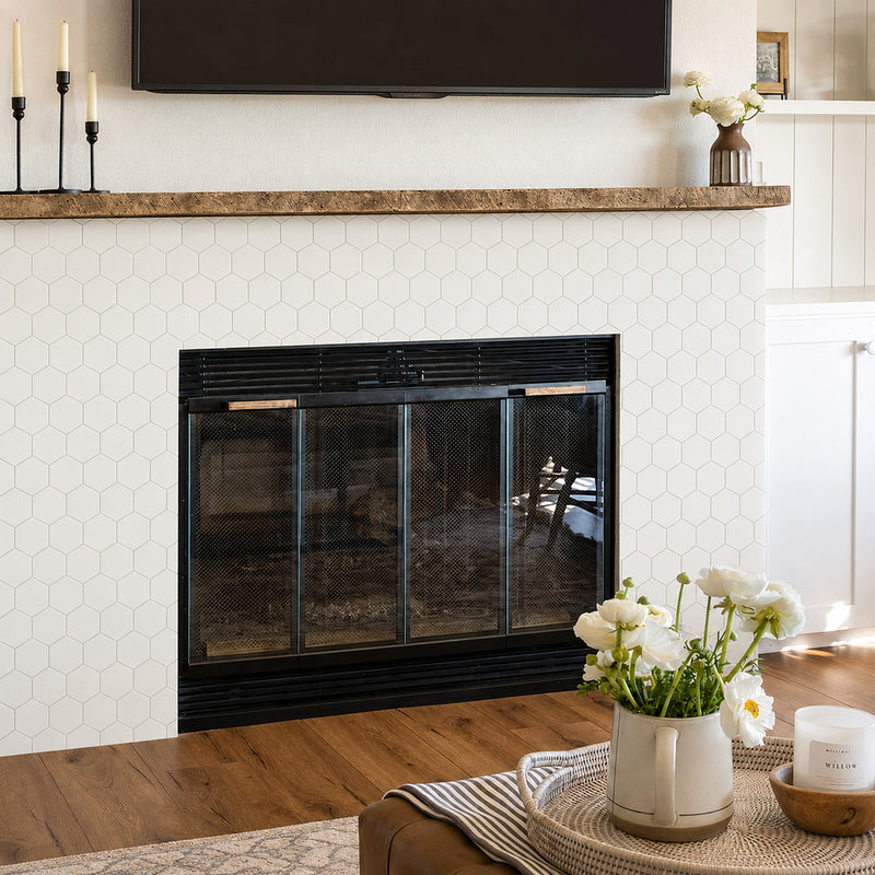2-in Thassos White Hexagon 12-in x 12-in Polished Marble Mosaic Floor and Wall Tile ( 5 sq. ft. /Box )