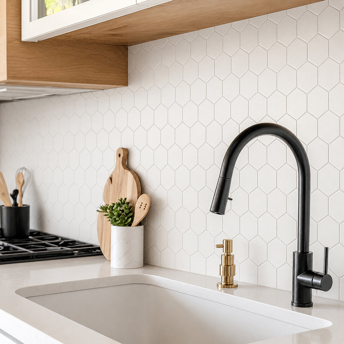 2-in Thassos White Hexagon 12-in x 12-in Polished Marble Mosaic Floor and Wall Tile ( 5 sq. ft. /Box )