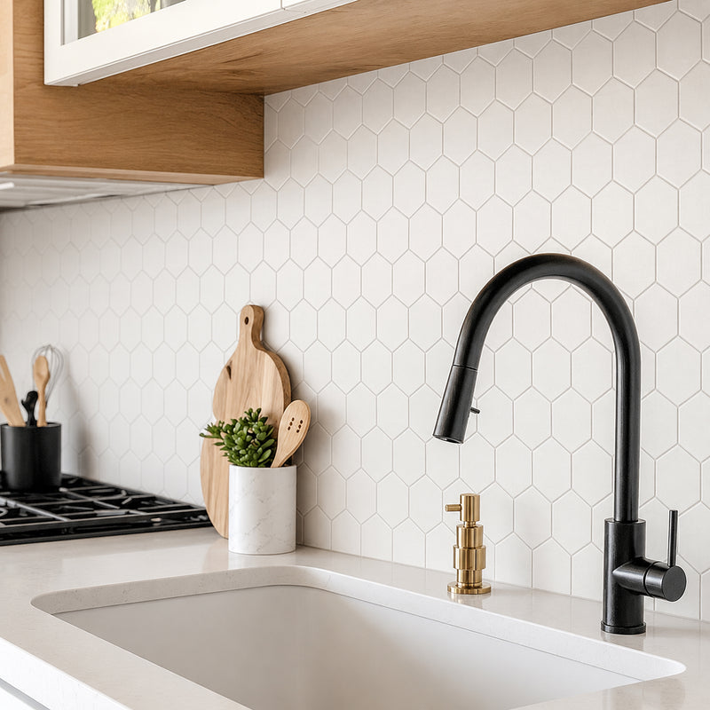 2-in Thassos White Hexagon 12-in x 12-in Polished Marble Mosaic Floor and Wall Tile ( 5 sq. ft. /Box )
