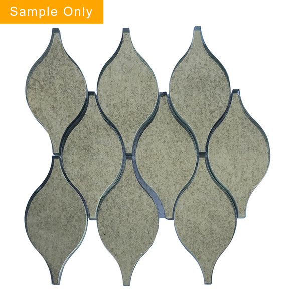 Soft Harmony Feathers Antique Mirror Glass Mosaic Wall Tile - Sample (Product Shown is Full Size)