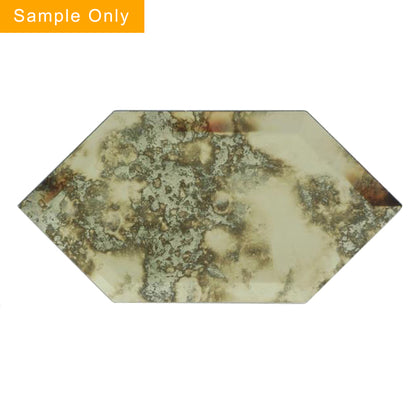 Stretched Hexagon Antique Mirror Glass Mosaic Wall Tile  - Sample (Product Shown is Full Size)