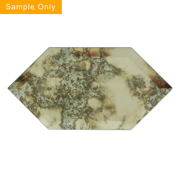 Stretched Hexagon Antique Mirror Glass Mosaic Wall Tile  - Sample (Product Shown is Full Size)