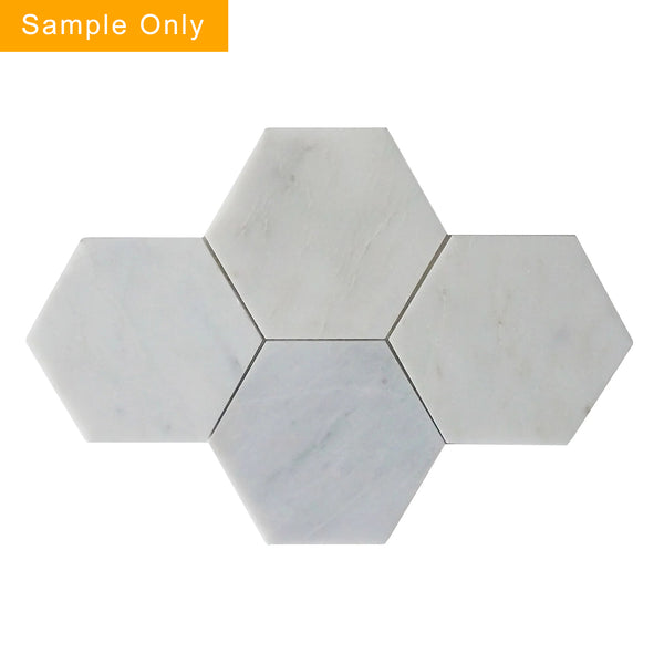 6-in Oriental White Hexagon Honed Mosaic Wall Tile - Sample (Product Shown is Full Size)