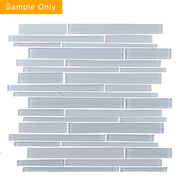 Ice Block Random Strip Glass Mosaic Wall Tile - Sample (Product Shown is Full Size)