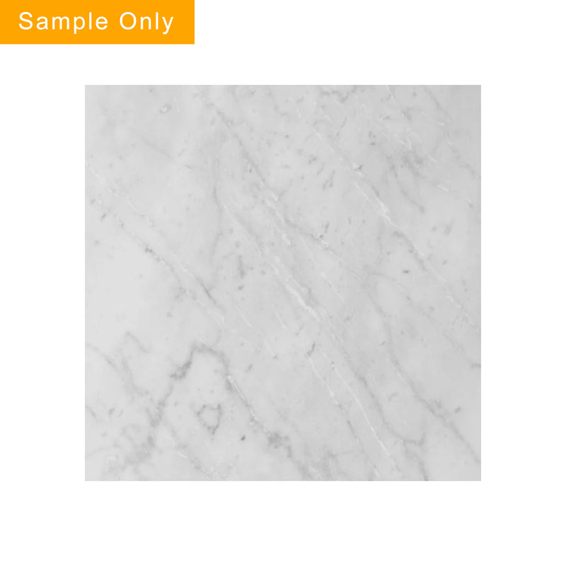 Carrara White Polished Marble Floor and Wall Tiles - Sample (Product Shown is Full Size)