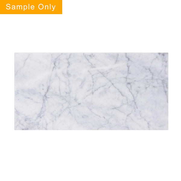 Carrara White Polished Marble Floor and Wall Tiles - Sample (Product Shown is Full Size)