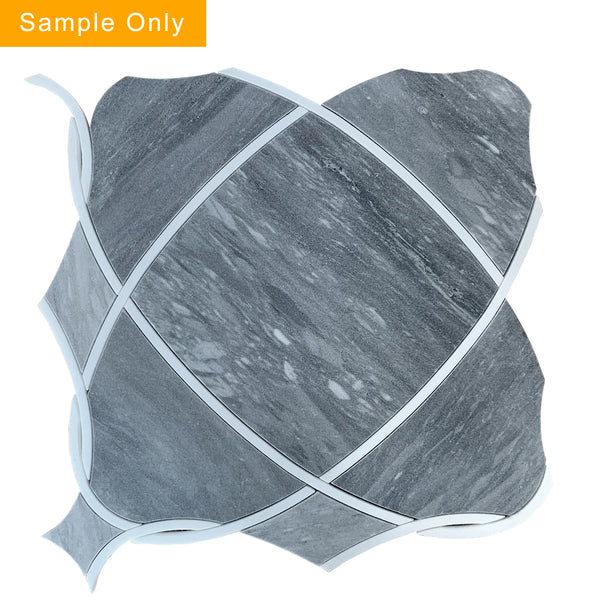 Astral Gray Polished Waterjet Mosaic Floor and Wall Tile - Sample (Product Shown is Full Size)