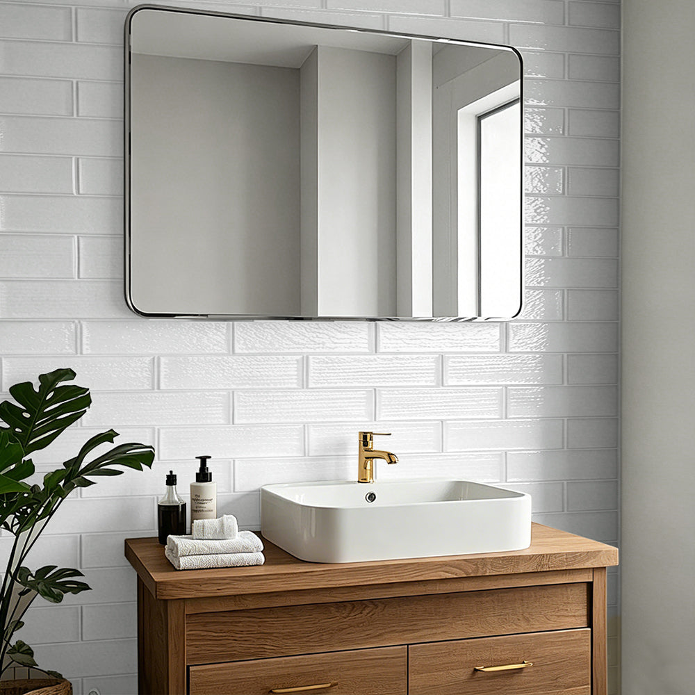 Linen Ice 4-in x 12-in Glass Wall Tiles( 13.3 sq. ft. /Box )
