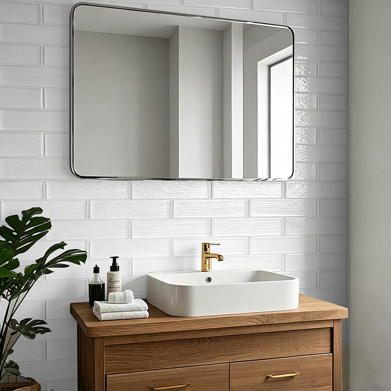Linen Ice 4-in x 12-in Glass Wall Tiles( 13.3 sq. ft. /Box )