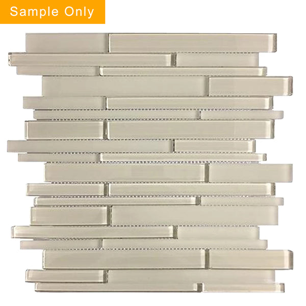 Nude Glass Mix Random Strip Glass Mosaic Wall Tile - Sample (Product Shown is Full Size)