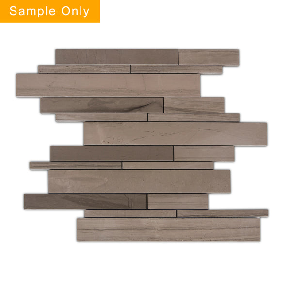 Athens Gray Random Strip Honed Mosaic Wall Tile - Sample (Product Shown is Full Size)