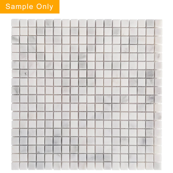 Oriental White Polished Marble Mosaic Floor and Wall Tile - Sample (Product Shown is Full Size)