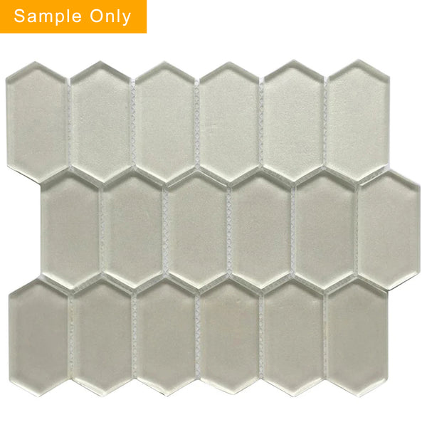 Stretched Hexagon Metallic Glass Mosaic Wall Tile - Sample (Product Shown is Full Size)