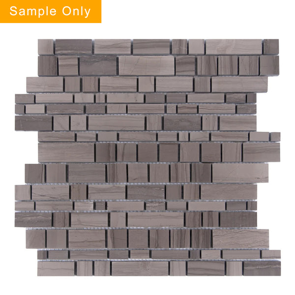 Athens Gray Multi-Square Honed Mosaic Wall Tile - Sample (Product Shown is Full Size)