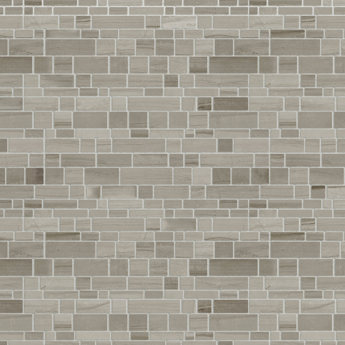 Athens Gray Multi-Square 12-in x 12-in Honed Mosaic Wall Tile( 5 sq. ft. /Box )