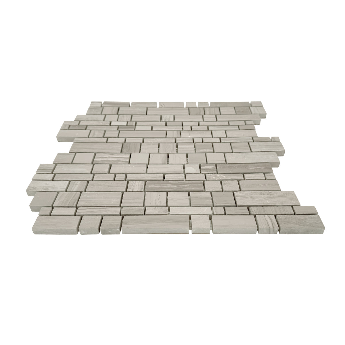 Athens Gray Multi-Square 12-in x 12-in Honed Mosaic Wall Tile( 5 sq. ft. /Box )