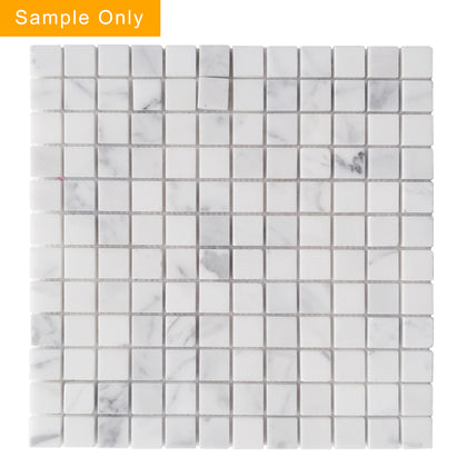 1-in Oriental White Polished Marble Mosaic Floor and Wall Tile - Sample (Product Shown is Full Size)