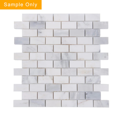 Oriental White Polished Marble Mosaic Wall Tile - Sample (Product Shown is Full Size)