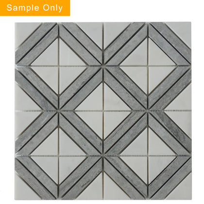 Rubik Cube Pattern Marble Mosaic Floor and Wall Tile - Sample (Product Shown is Full Size)
