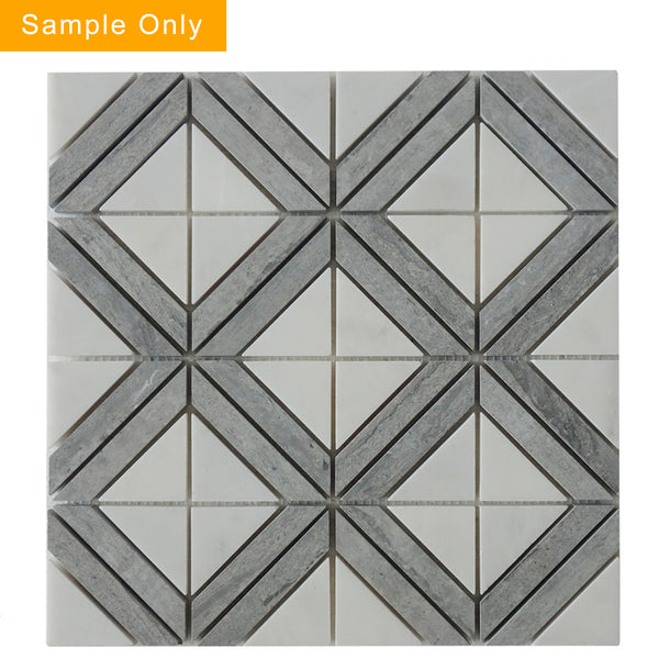 Rubik Cube Pattern Marble Mosaic Floor and Wall Tile - Sample (Product Shown is Full Size)