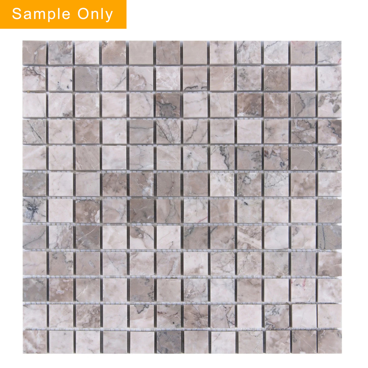 1-in Gray Cloud 12-in x 12-in Polished Marble Mosaic Floor and Wall Tile - Sample (Product Shown is Full Size)