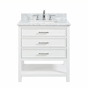 1.0 Manhattan 30" Vanity With Carrara Marble Top