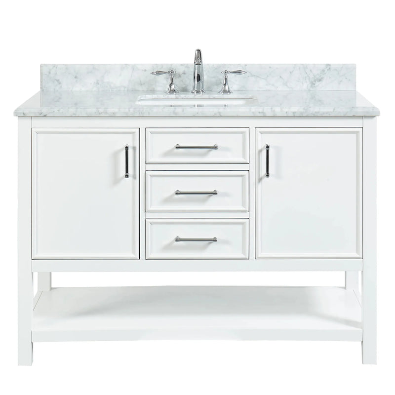 1.0 Manhattan 48" Vanity With Carrara Marble Top