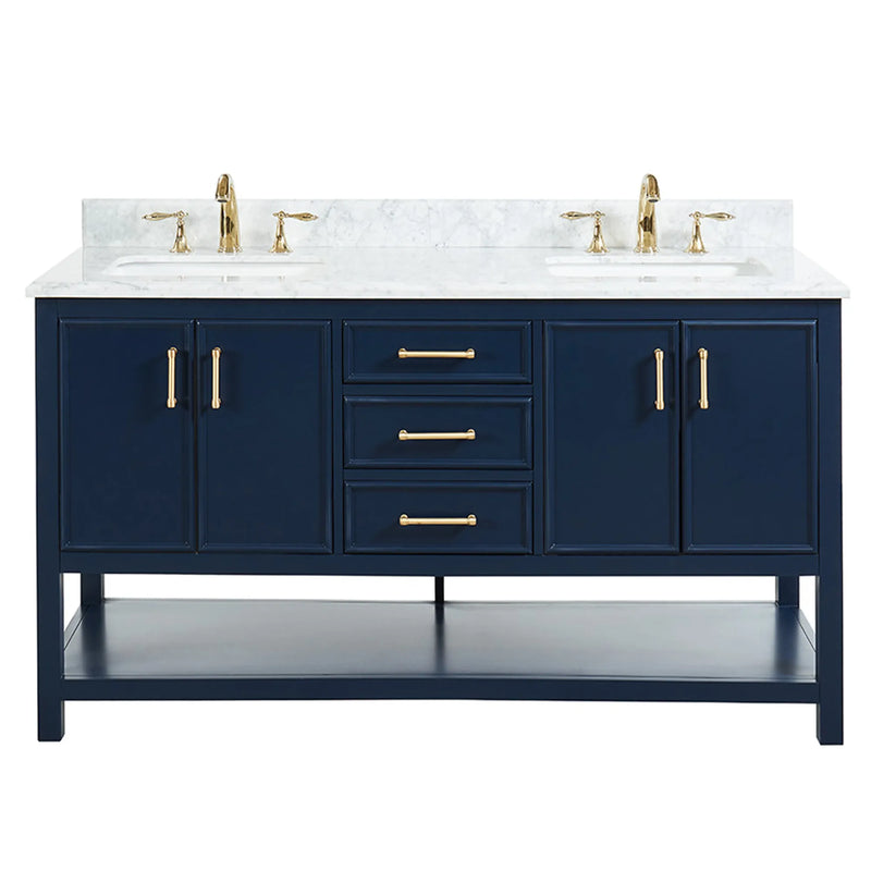 1.0 Manhattan 60" Vanity With Carrara Marble Top