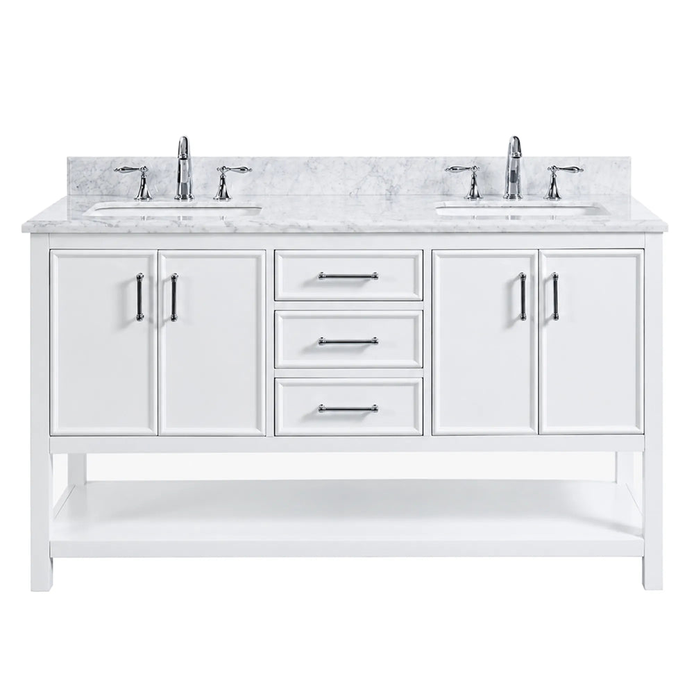 1.0 Manhattan 60" Vanity With Carrara Marble Top