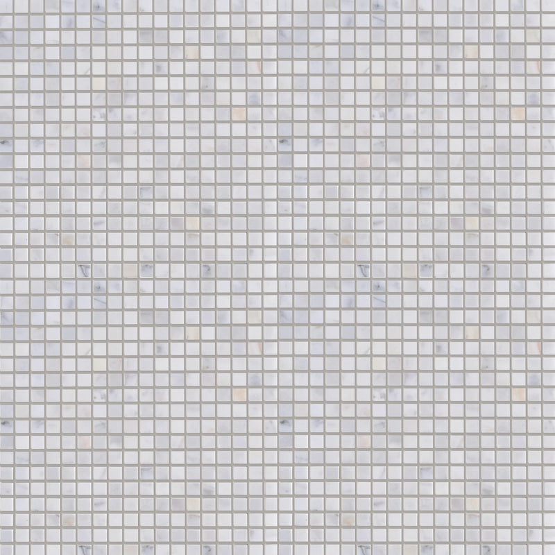 5/8" Calacatta 12-in x 12-in Polished Marble Mosaic Floor and Wall Tile( 5 sq. ft. /Box )