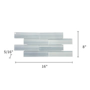 Blue Handpainted 16-in x 8-in Subway Glass Mosaic Wall Tile( 8.89 sq. ft. /Box )