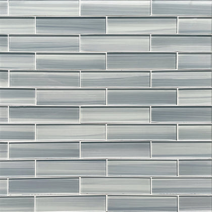 Blue Handpainted 16-in x 8-in Subway Glass Mosaic Wall Tile( 8.8 sq. ft. /Box )