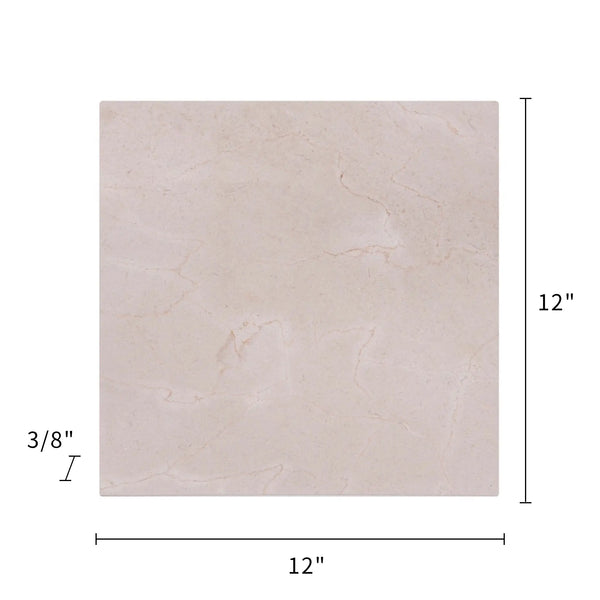 Cream Marfil 12-in x 12-in Polished Marble Floor and Wall Tiles( 10 sq. ft. /Box )