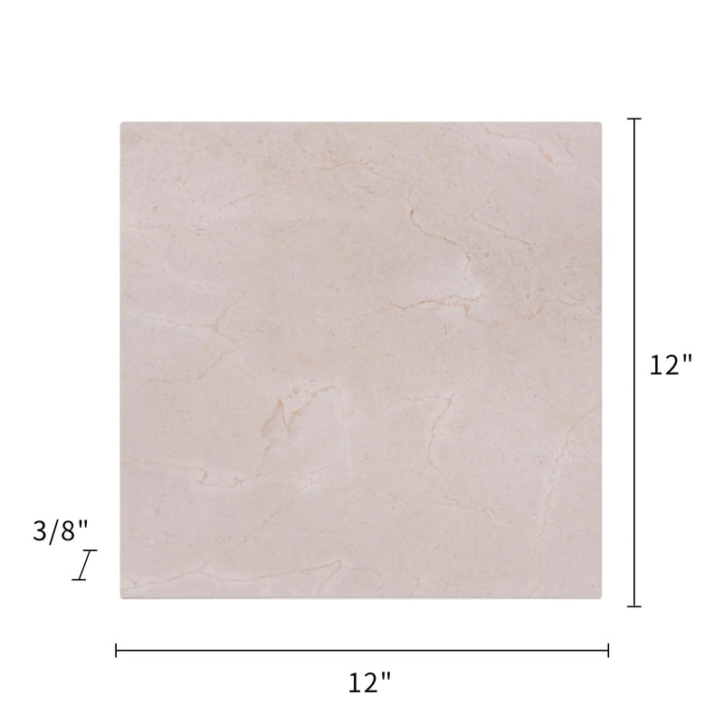 Cream Marfil 12-in x 12-in Polished Marble Floor and Wall Tiles( 10 sq. ft. /Box )