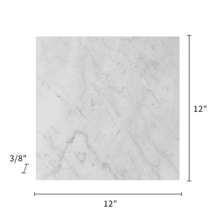 Carrara White Polished Marble Floor and Wall Tiles - Sample (Product Shown is Full Size)