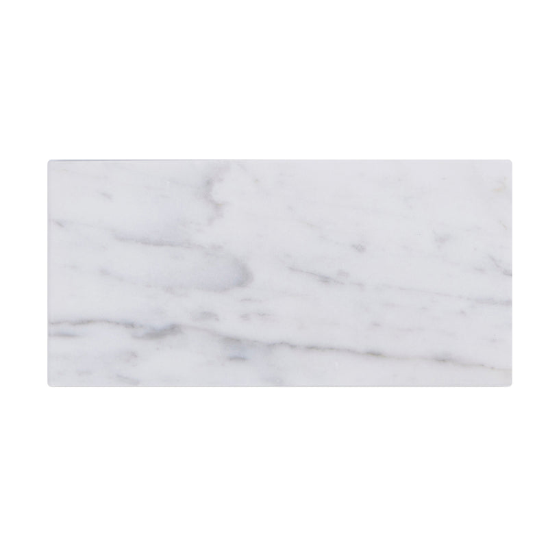 Carrara White 3-in x 6-in Polished Marble Floor and Wall Tiles( 5.2 sq. ft. /Box )