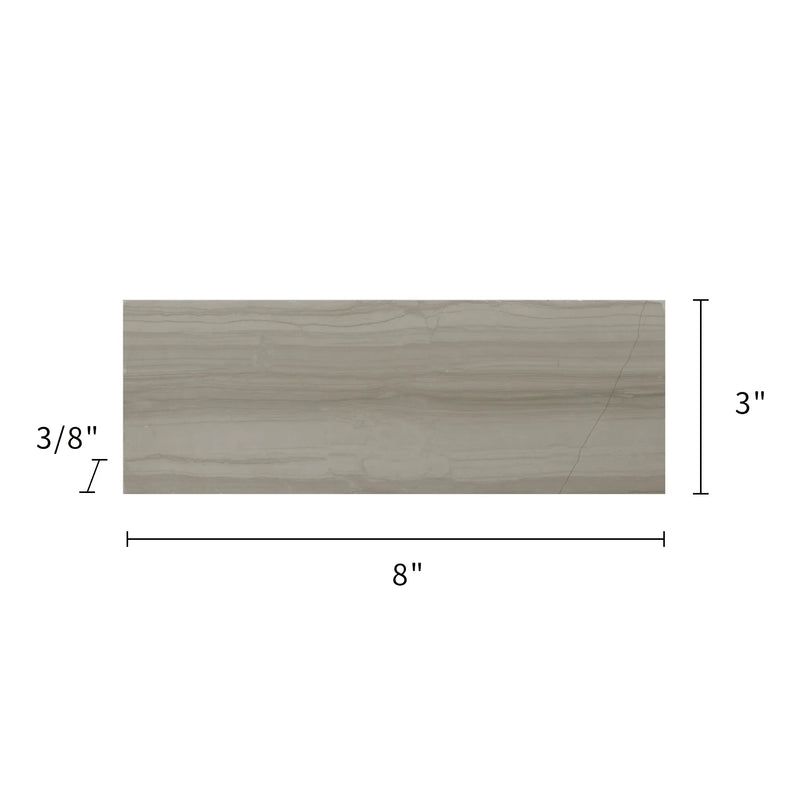 Athens Gray 3-in x 8-in Marble Floor and Wall Tiles( 10.2 sq. ft. /Box )