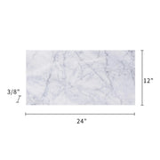 Carrara White 12-in x 24-in Polished Marble Floor and Wall Tiles( 10 sq. ft. /Box )