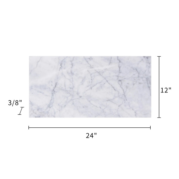 Carrara White 12-in x 24-in Polished Marble Floor and Wall Tiles( 10 sq. ft. /Box )