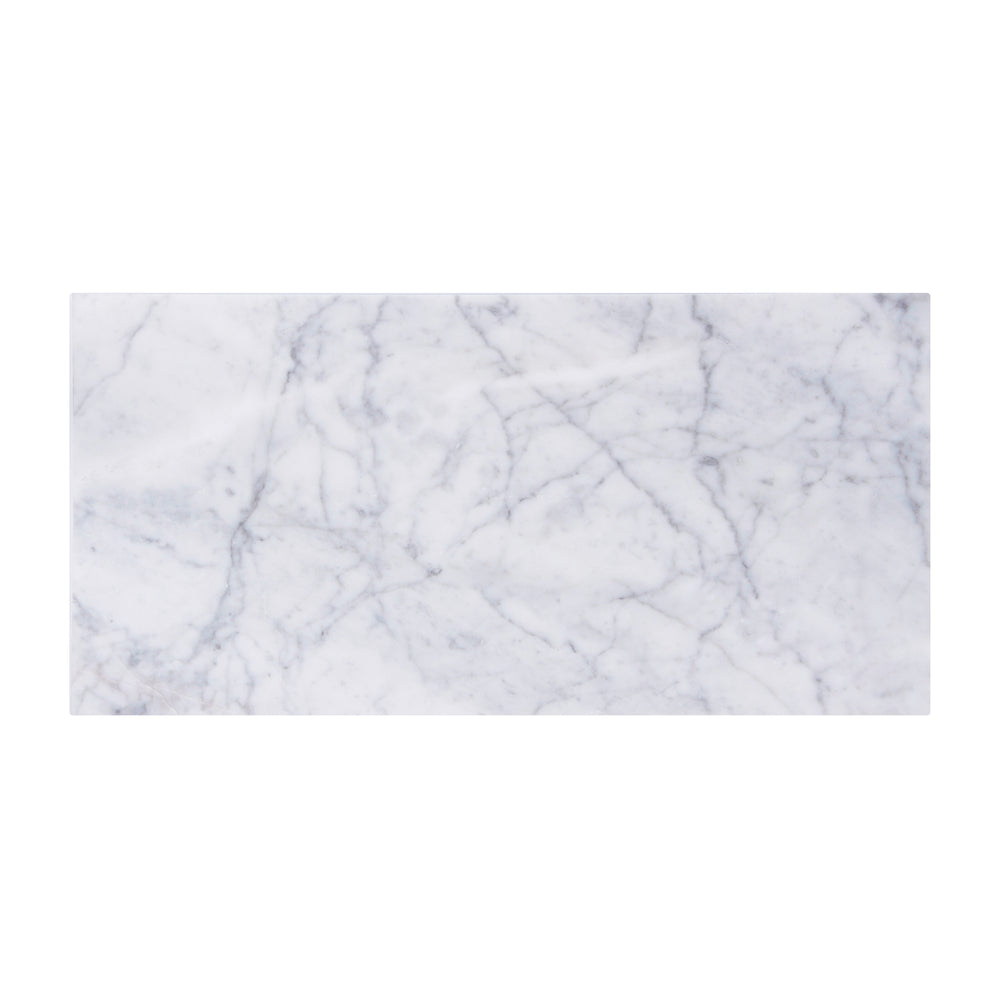 Carrara White 12-in x 24-in Polished Marble Floor and Wall Tiles( 10 sq. ft. /Box )