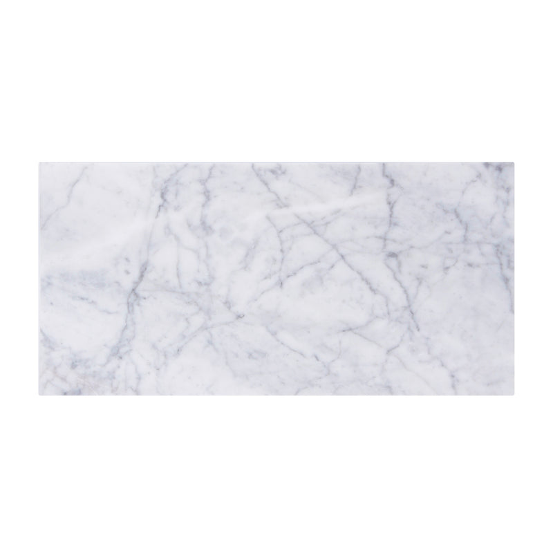 Carrara White 12-in x 24-in Polished Marble Floor and Wall Tiles( 10 sq. ft. /Box )