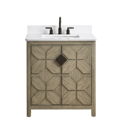 Emporia 30" Single Vanity with White Calacatta Vicenza Quartz Top