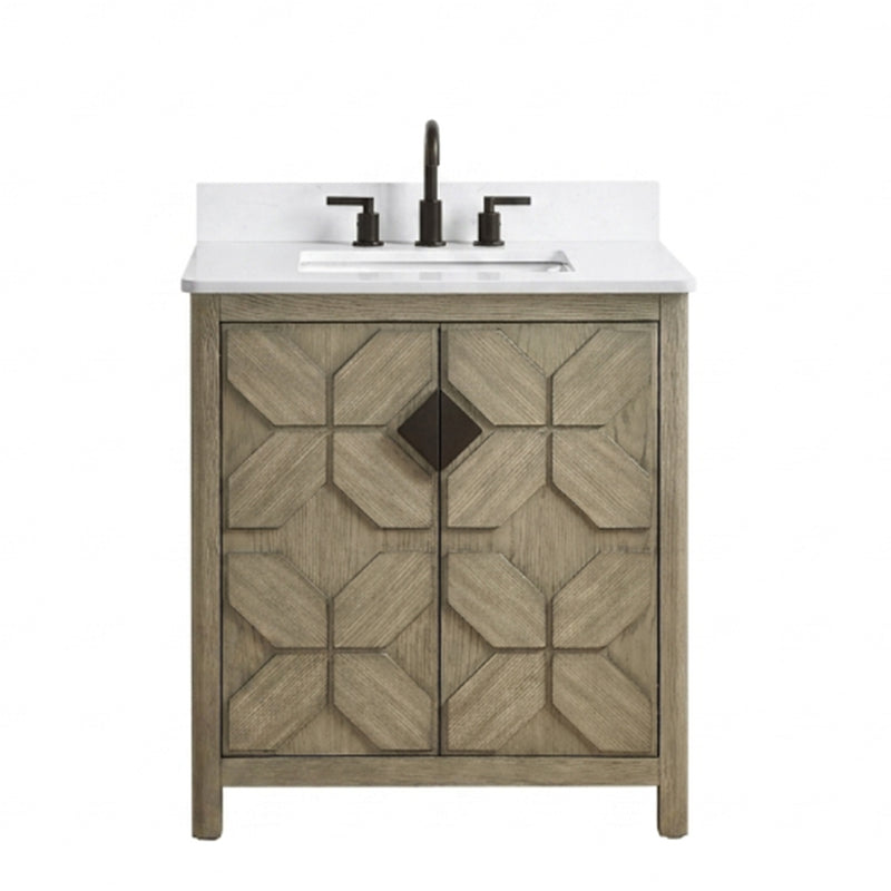 Emporia 30" Single Vanity with White Calacatta Vicenza Quartz Top