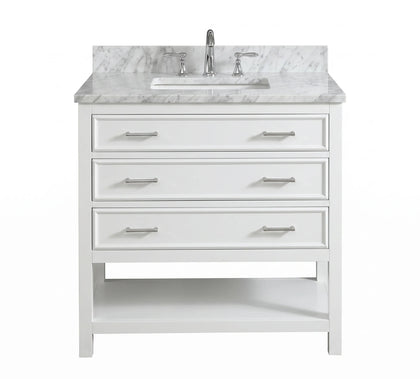 2.0 Manhattan 36" Single Vanity With Carrara Marble Top