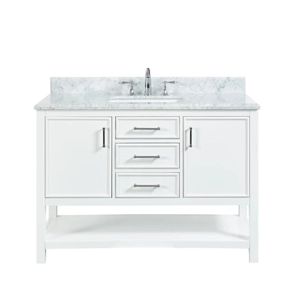 1.0 Manhattan 48" Vanity With Carrara Marble Top