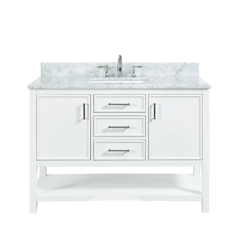 Manhattan 48" Vanity With Carrara Marble Top