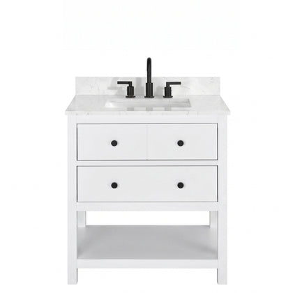 Encino 30" Single Vanity With Carrara White Quartz Stone Top